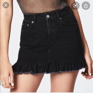 Carmar Black Denim Ruffle Skirt